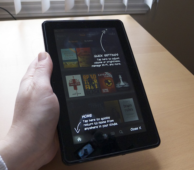 The Kindle fire starts you off with a few screens of instructions