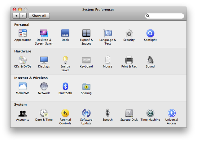 System Preferences: shuffled yet again
