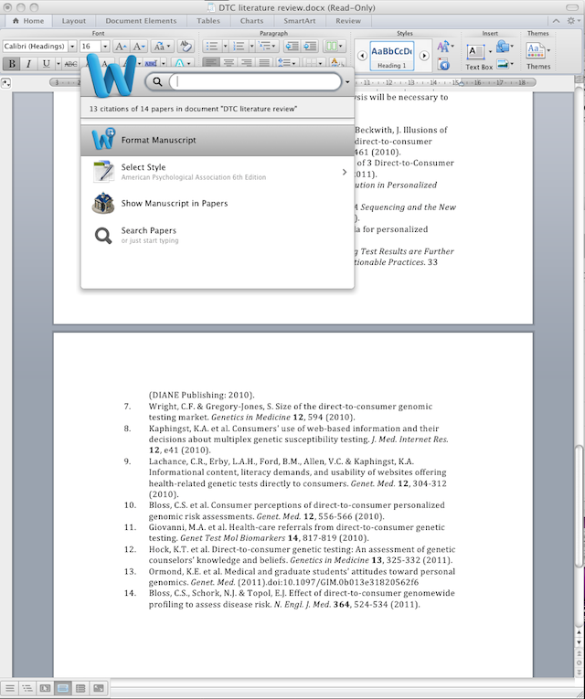 take off line for endnotes page on mac os x