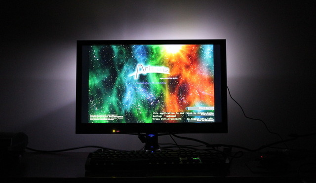 ambient lighting behind monitor