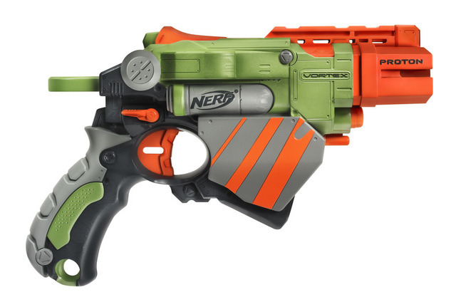 Nerf Vortex Diatron Disc Shooting Gun Shoots 2 Discs at a time Orange Works 