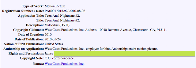 The official copyright registration