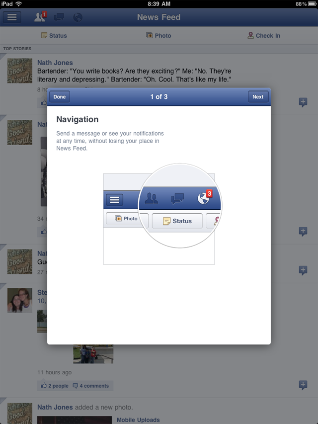 First Look Facebook Ios App Upgrade With Native Ipad Support Less Crashing Ars Technica