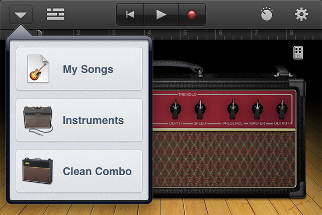 Switch songs, switch instruments, or switch amps or other options with ease.