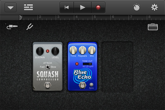 You can add up to four virtual effects pedals in GarageBand.