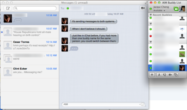 The old iChat buddy list is still there if you want to use it, but it doesn't quite match the rest of the Messages app