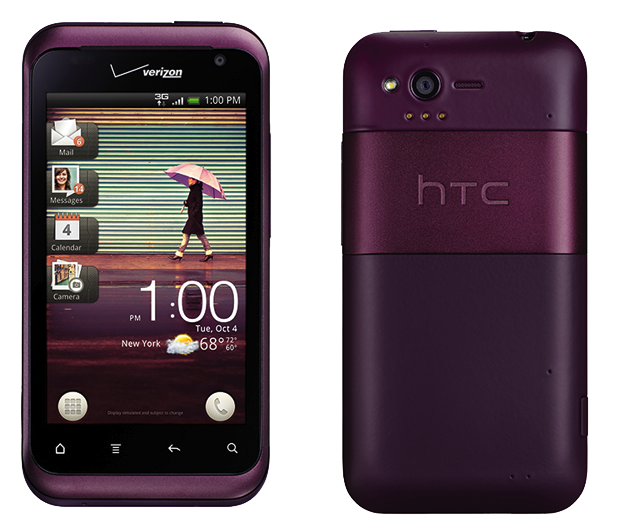 The HTC Rhyme: it's not pink, but it's close enough.