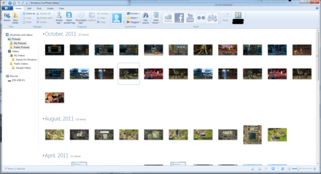 Windows Live Essentials Photo Gallery has a mess of options for what you can do with photos. 