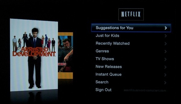 The new, more Apple-like Netflix interface.