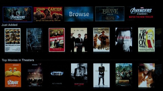 The new Trailers interface for Apple TV