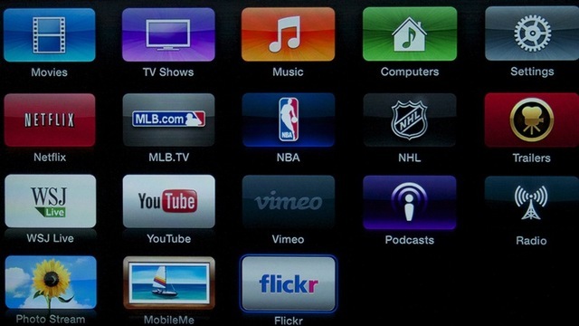 The lower half of the Apple TV's new interface makes room for future "apps."