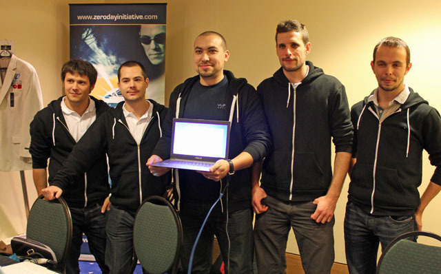 Members of Vupen Security's team at the Pwn2Own hacker contest