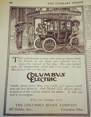 The Columbus Electric vehicle was marketed as a guarantor of privacy and safety for women.