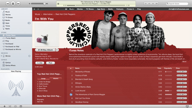 Red Hot Chili Pepper's <em>I'm With You</em> was one of the first "Mastered for iTunes" albums available.