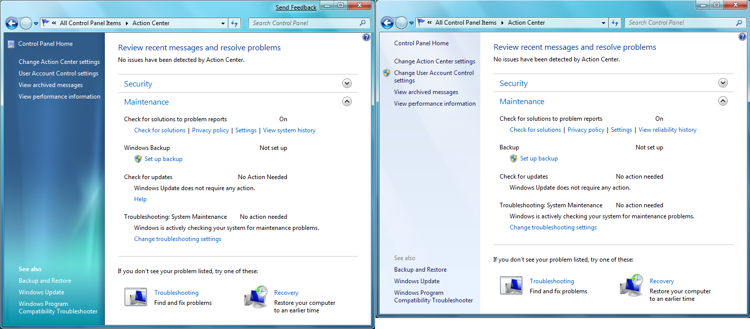 Side by side: UI changes from Windows 7 beta to Windows 7 RC - Ars Technica
