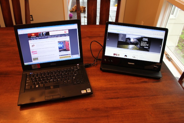 toshiba laptop dual monitor setup