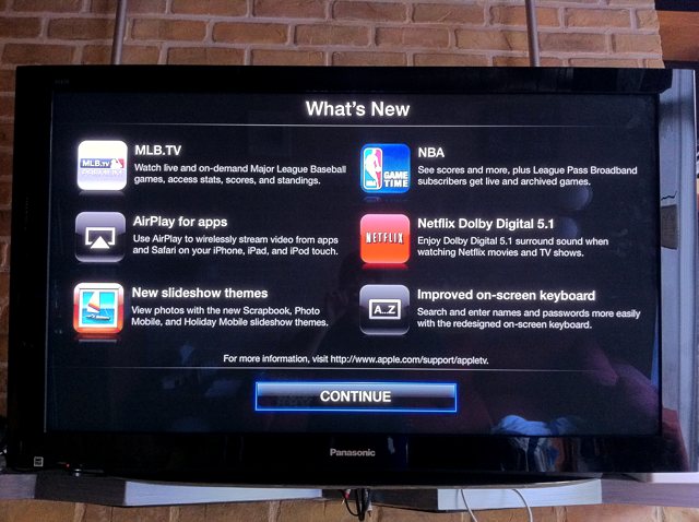 iOS 4.2 for Apple TV enables compatibility with MLB and NBA subscription services to access live games.