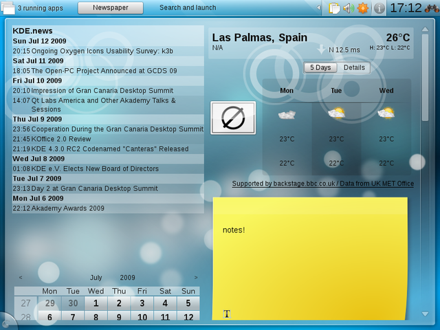 KDE's new Plasma netbook interface shines in small places