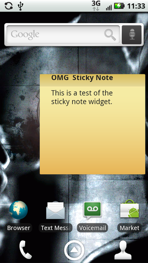 motorola sticky note widget