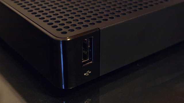 The Roku XD|S includes a USB port on the front right of the device to easily connect a USB drive full of MPEG 4 video files.