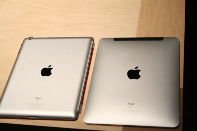 iPad 2 on the left, original iPad on the right