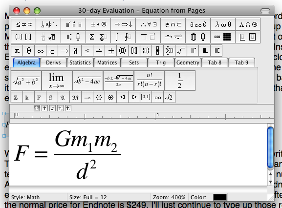 mathtype equation pages