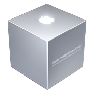 The enigmatic and highly coveted Apple Design Award cube.