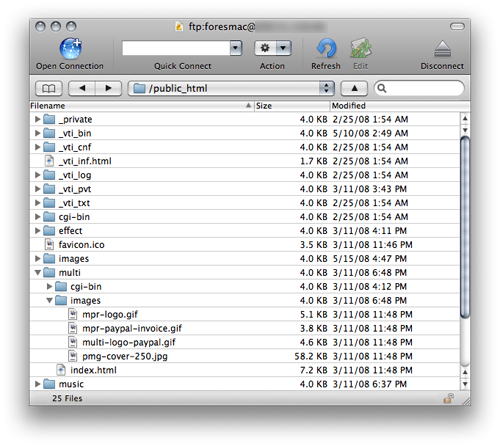 Cyberduck uses a simple, Finder-esque one-window interface.
