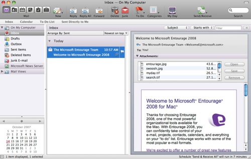 Mac Office 2008: Entourage Preview | Ars Technica