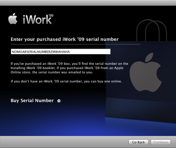 Apple stops requiring serial numbers for boxed iWork '09 | Ars