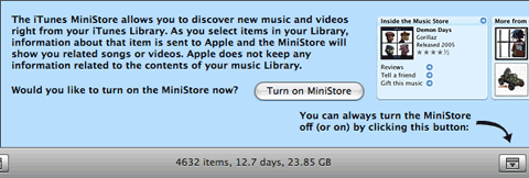 Apple now notifies iTunes 6.0.2 users about MiniStore connection