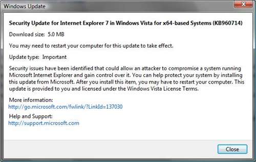 security update internet explorer 8