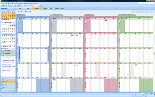windows live calendar update