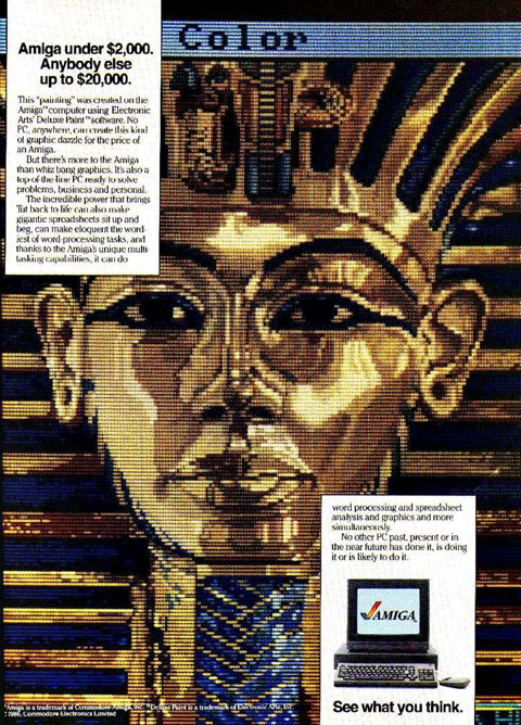 Commodore Amiga ad, circa 1986. Image courtesy The Commodore Billboard