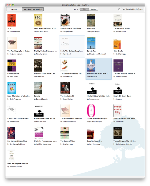 kindle for mac/pc application