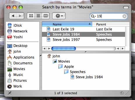 Finder search