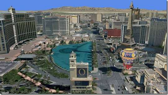 Satellite View of the Las Vegas Strip. Las Vegas Interactive VR Map