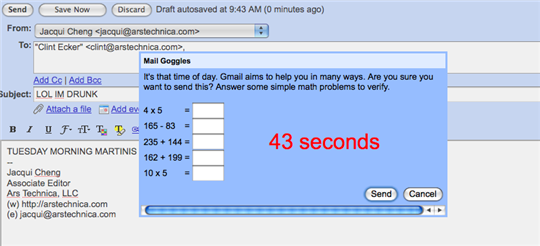 Mail Goggles A breathalyzer test for your Gmail Ars Technica