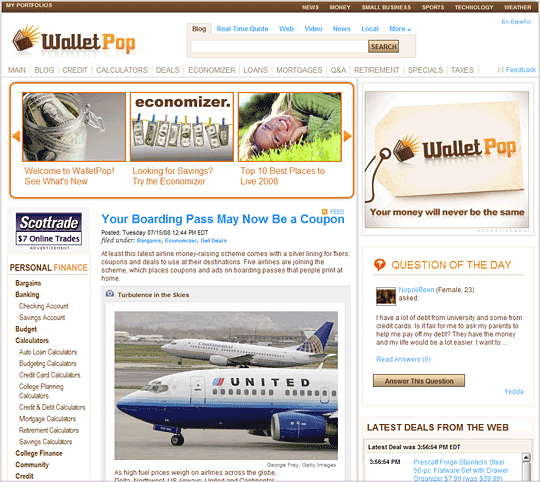 New AOL WalletPop personal finance site lacks... well, pop - Ars Technica