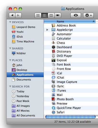 The Finder sidebar