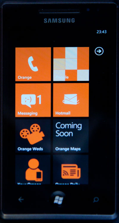 windows phone screen