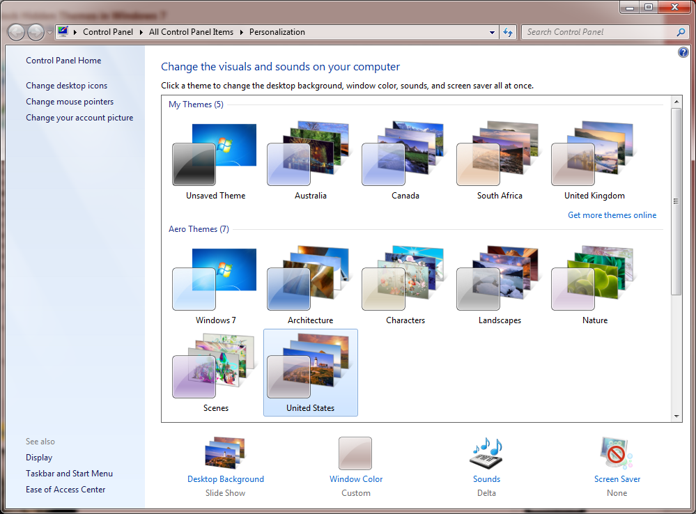 Windows 7 themes: how to unlock them or create your own | Ars Technica
