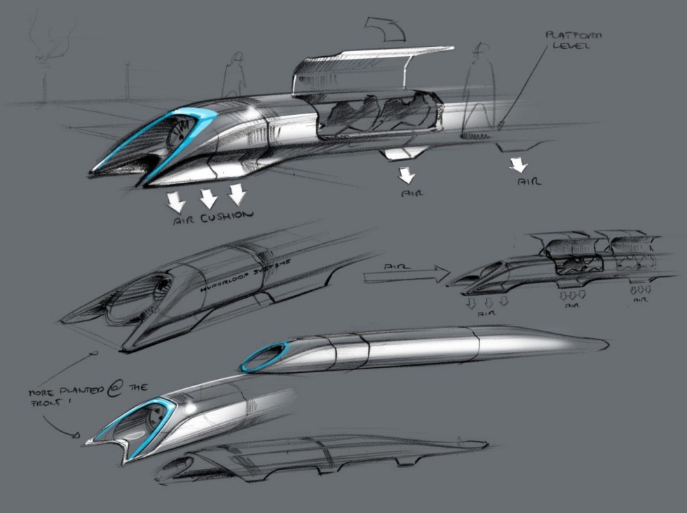 Musk's original Hyperloop sketch