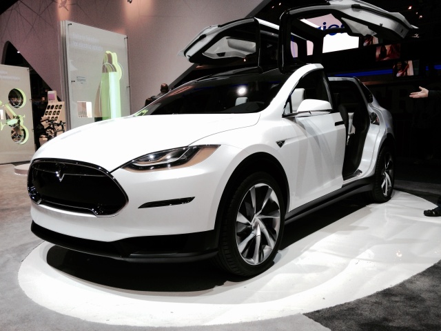 Tesla Model X, with its gullwing doors