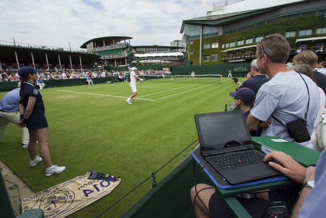 A laptop (not an IBM one) at Wimbledon