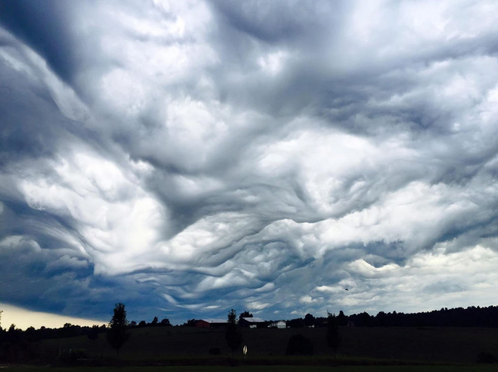Undulatus asperitas clouds - which are so unusual that they weren't recognised as an "official cloud type" until earlier in 2015.