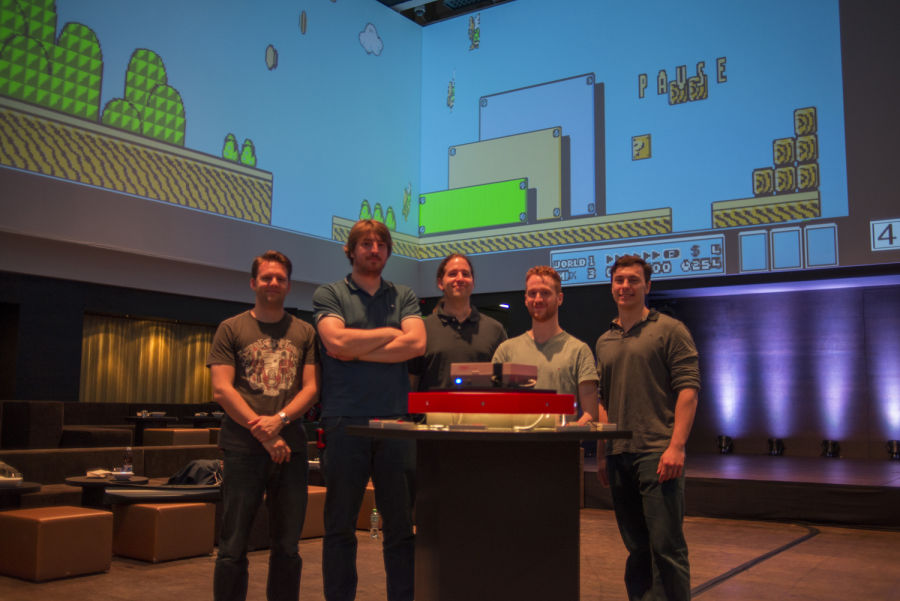 Computer Player 8 Bit 8 bits, 8 players, 8 projectors, and one Nintendo Entertainment System ...