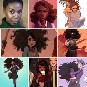 There is already plenty of Harry Potter fan art depicting a black Hermione. Look at how cute she is!