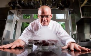 Blumenthal, one of the UK's top chefs, is never more than a few metres away from some liquid nitrogen or dry ice.