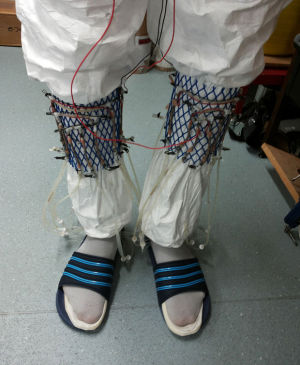 Urine-powered socks prototype